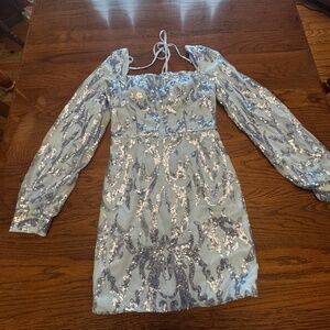 Homecoming- Amazon Blue Sequin Cocktail Dress